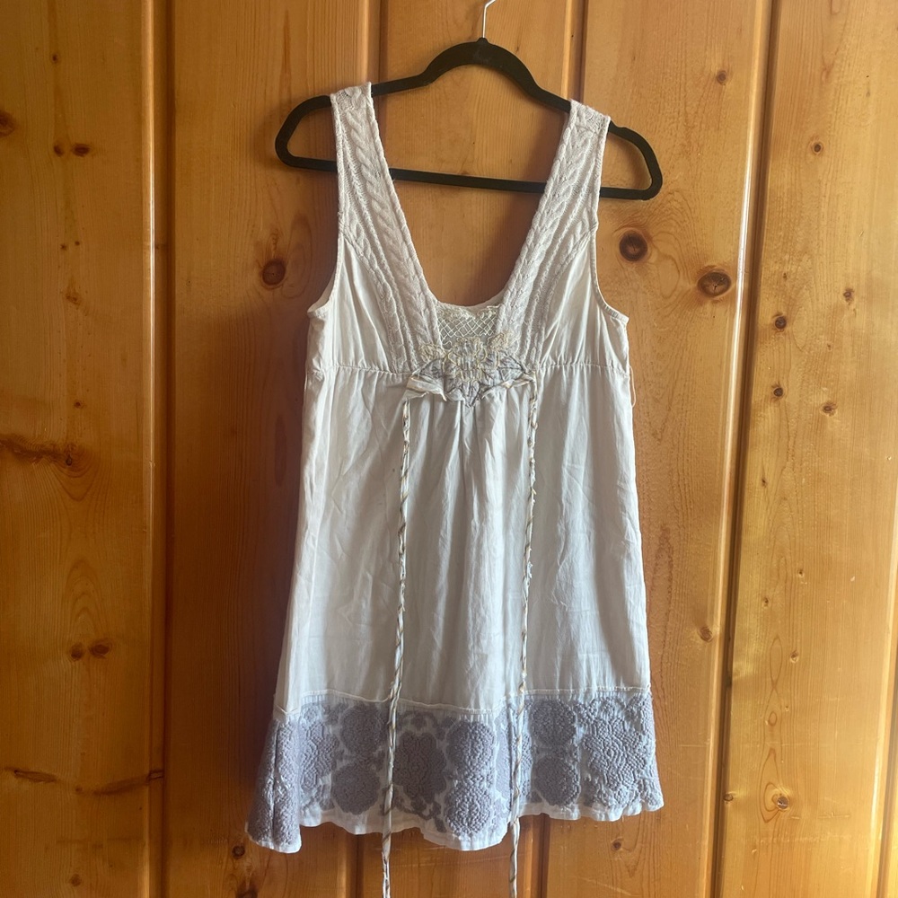 Free People Cream Lace Trim Tunic